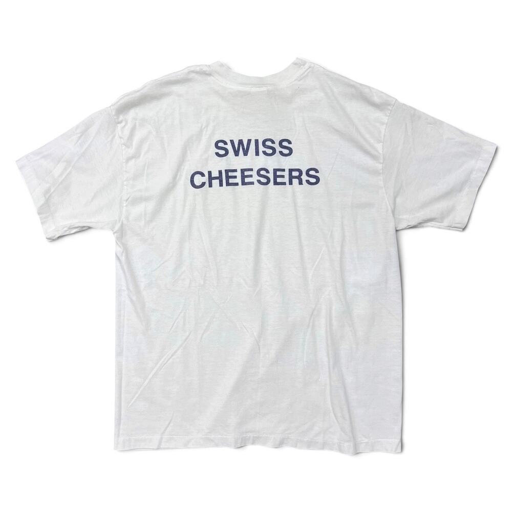True Vintage Swiss Cheesers Obscure T Shirt Xpres Knits Single Stitch XL USA